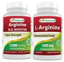 Best Naturals L-Arginine NO Booster 1300 mg & L-Arginine 1000 mg