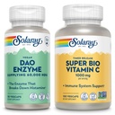 SOLARAY DAO Enzyme and Super Bio Vitamin C 1000mg - Digestive Enzymes to Break Down Histamine - Timed Release VIT C w/Bioflavonoids Immune Support Supplement, Vegan, 60-Day Guarantee, 30/50 Servings