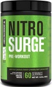 Jacked Factory NITROSURGE Pre Workout Supplement - Endless Energy, Instant Power Gains, Clear Focus, Intense Pumps - NO Booster & Powerful Pretraining Energy Quoder - 60, Arktik White