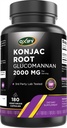 Oxify Konjac Root Glucomannan 2000 mg | 180 Vegetarian Capsules | Gluten-Free, Non-GMO | Supplement Made in USA