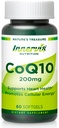 High Absorption CoQ10 200mg Softgels for Heart Health & Energy Metabolism - Potent Antioxidant Supplement for Statin Users - 30 Day Supply by Innervis Nutrition