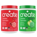 Create Creatine Monohydrate Gummies - Sour Power Duo - Sour Apple & Sour Cherry - Creatine Gummies for Women & Men, NSF Certified, 3rd Party Tested, Anti-Melting Formula, 180 Count (2-Pack)