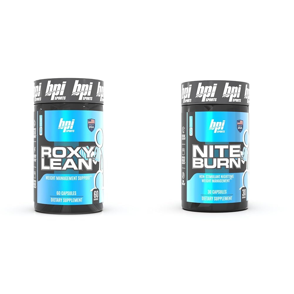 BPI Sports RoxyLean Extreme Fat Burner & Nite Burn Nighttime Fat Burner & Sleep Support, 60Count & 30 Servings
