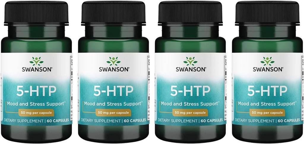 Swanson Amino Asit 5Htp 50 Milligrams 60 Capsules (4 Pack)