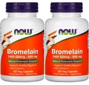 Now Foods Bromelain 2400Gdu/500mg, 120 Veg Capsules (Pack of 2)