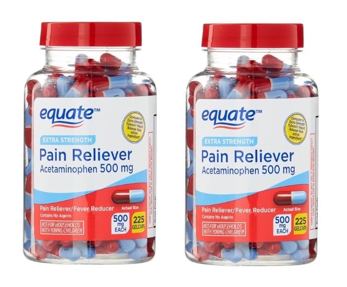 Extra Strength Acetaminophen 500mg Gelcaps - 225 Count (Pack of 2)