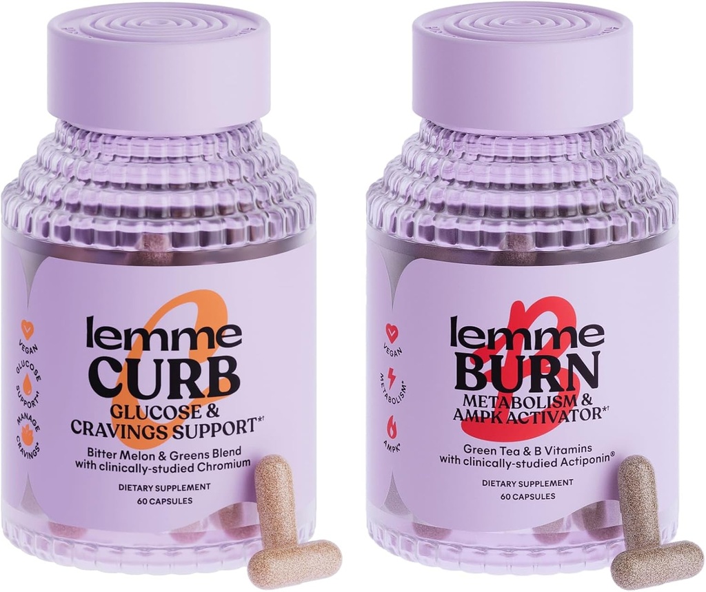 Lemme Curb in opeklina - Presnova, Cravings Podpora in upravljanje teže s klinično Študiran Chromium Pikolinat, Ginostemma, Cimet, Zeleni čaj, Vitamin B6 & B12 - Gluten-free, 60 Count Ea