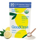 GoodOnya Organic Hydration Electrolyte Drink Mix, Certified Organic Hydration Powder, Non-GMO, Biochecked Glyphosate Free, Low Sugar, Lemonade Flavor, No Artificial Flavors, 20 Servings