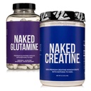 NAKED Pure Micronized Creatine Monohydrate 200 Servings + Pure L-Glutamine 240 Capsules Bundle: Vegan, Non-GMO, Gluten Free. Minimize Muscle Breakdown & Improve Protein Synthesis. Nothing Artificial