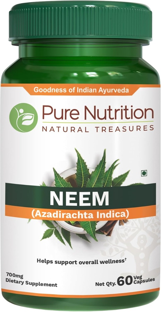 Nguyên chất Neem Capsules 700mg.
