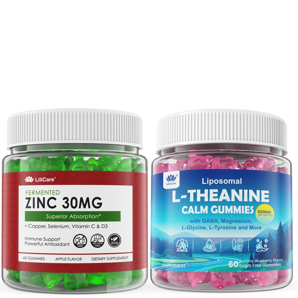 Zinc Gummies & Liposomal L Theanine 500mg Gummies