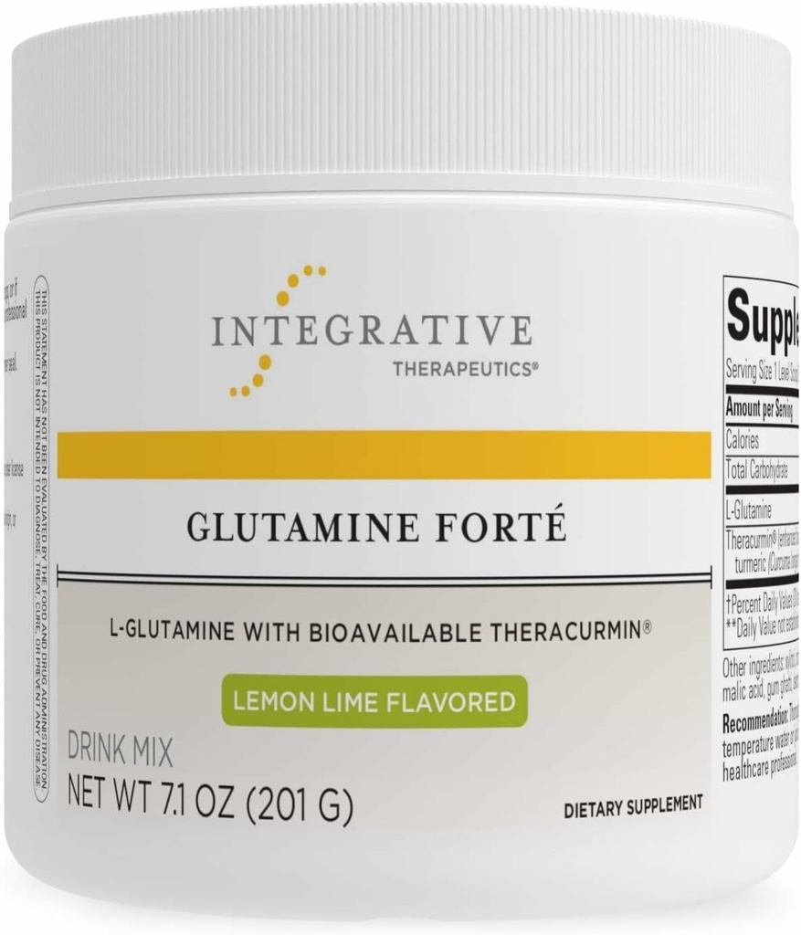 Интегративна терапия Glutamin Forte - Daily Health Addition* - Gut Support Drink Mix* - Веган, Gluten-Free & Dairy-Free - Лимонова вар Ароматизирана - 7.1 oz (30 сервис)