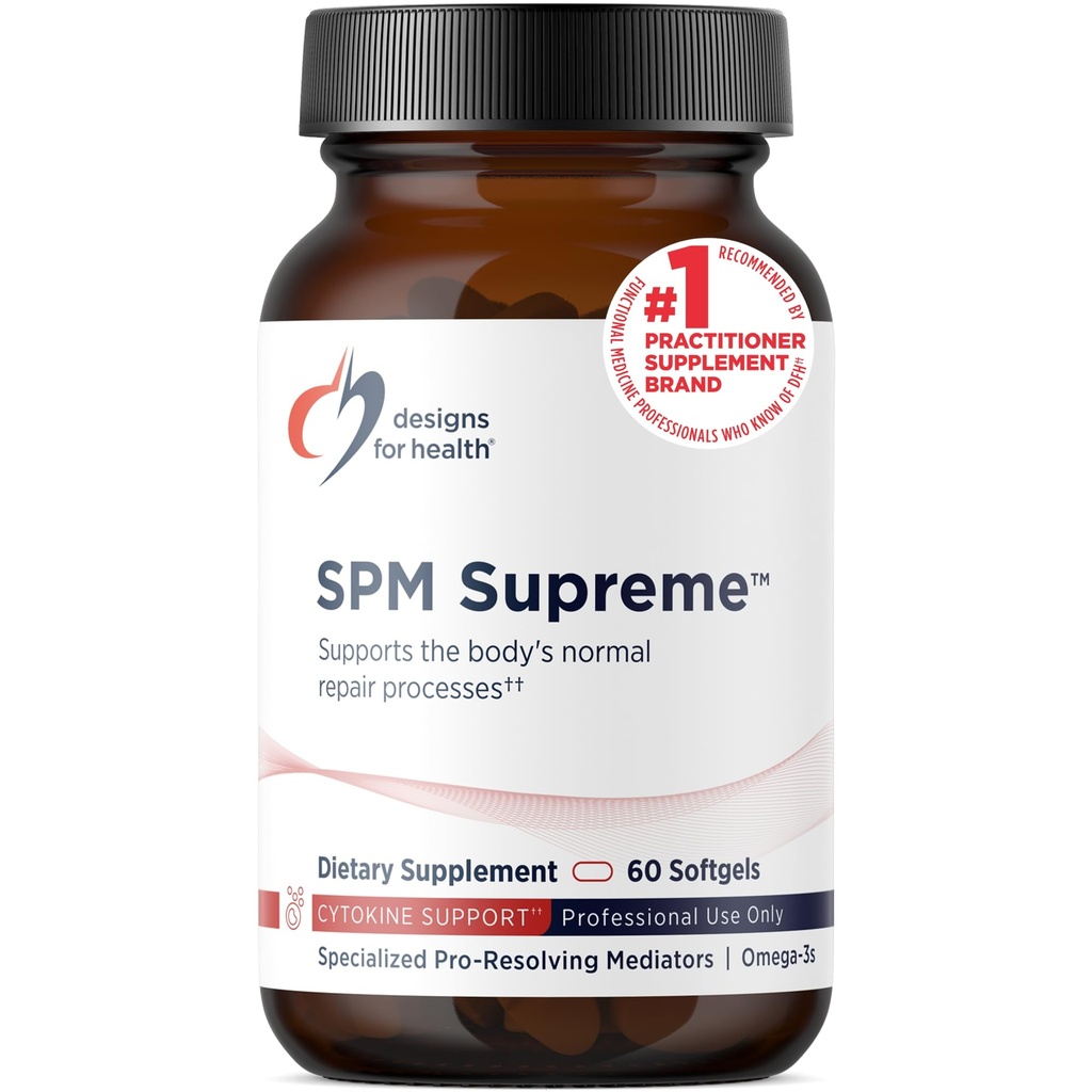 Designs for Health SPM Supreme - 3 Specialized Pro-Resolving Mediators from Fish Oil - Omega 3 Fatty Acids Supplement, SPM Fish Oil (60 Softgels)