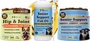 Natural Dog Company Senior Dog Bundle – Omega 3 Fish Oil 16oz + Senior Wellness Chews 90ct + Hip & Joint Chews 90ct – Support Joints, Brain, Heart, Eyes, Skin & Mobility with Omega-3s, Lion’s Mane & G