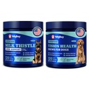Dog Eye and Liver Wellness Bundle – Vision Support Chews with Antioxidants and Omega-3s Plus Milk Thistle Liver Detox Chews with NAC and Curcumin – Natural Daily Health Support for Dogs of All Breeds