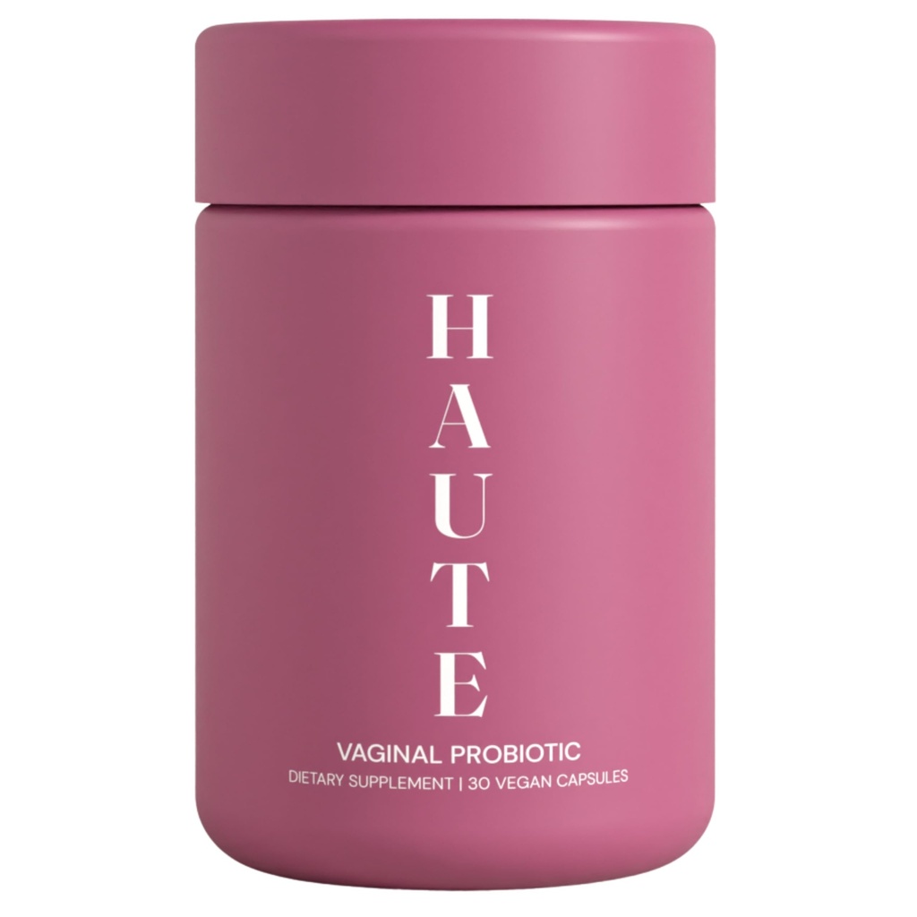 HAUTE Vaginal Probiotics with Prebiotics and Lactobacillus Crispatus, pH Balance, Healthy Vaginal Odor, Digestive Support, 30 Count