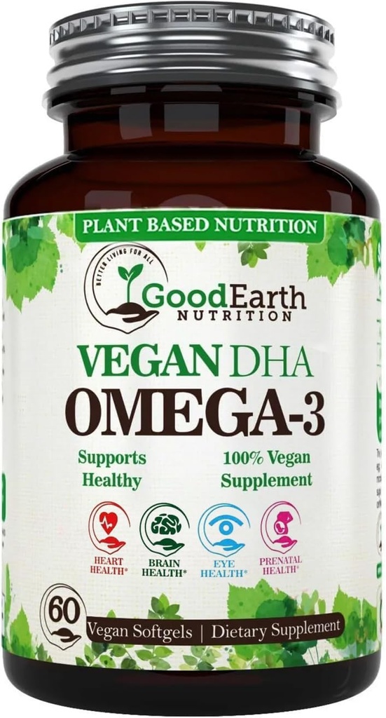 Dầu Algal - Công ty DHA Omega 3 Tùy chọn dầu cá - Booster não, Supplement & Prefevides Health Heart & Immunune Hỗ trợ Algae - 60 Fish Softgels