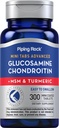 Piping Rock Glucosamine Chondroitin MSM and Turmeric | 300 Tablets | Supplement for Women and Men | Non-GMO, Gluten Free