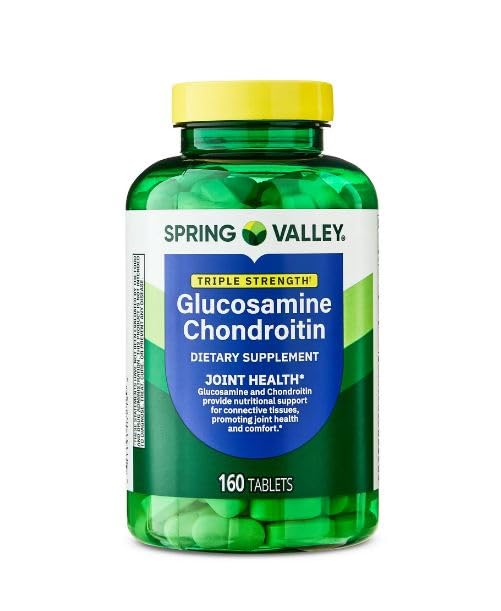 H4U Spring Valley Triple Strength Glucosamine Chondroitin Dietary Supplement Tablets for Joint Health, 160 Count