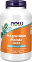 NOW Foods Supplements, Magnesium Malate Caps with 95 mg of Elemental Magnesium, Nervous System Support*, 180 Veg Capsules