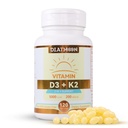 Vitamin D3 K2 Supplement Softgels, Vitamin D3 5000 IU & Vitamin K2 MK7 200 mcg, Bone & Teeth Support, Easy to Swallow - 120 Counts