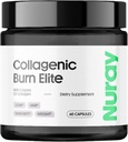 Nuray Collagenic Burn Elite con tè verde - Peptidi di collagene- 60 capsule | Collagen Burn con 5 tipi di collagene per capelli sani, pelle, unghie, articolazioni, Metabolismo Boost & Energy