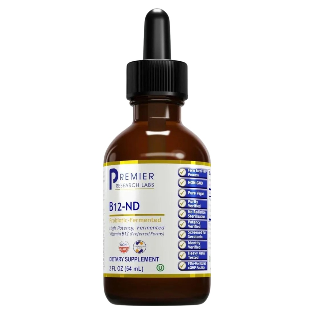 Premier Research Labs B12-ND - Vitamin B12 Liquid, B12 Vitamins, B12 Drops, B-12 Tincture with Methylcobalamin, Adenosylocobalamin, Hydroxcobalamin, 1000 mcg B12 Per Serving - 2 Fl Oz