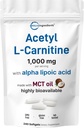 Micro Ingredients Acetyl L-Carnitine (ALCAR) 1,000 mg Per Serving, 240 Softgels | 2-in-1 Formula with Alpha Lipoic Acid | Made with MCT Oil | Non-GMO, Gluten Free