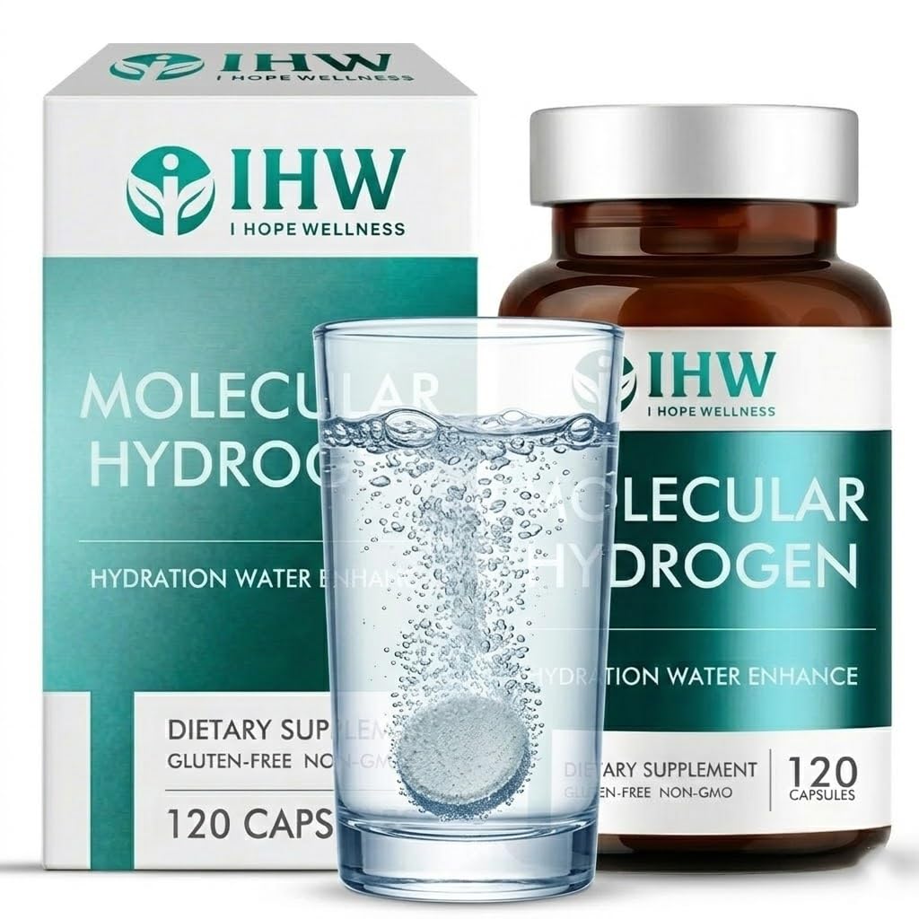 Hydrogen Water Tablets, 12ppm with Magnesium, 120 Tablets Brain Health Cognition Function Cellular Energy Boost Antioxidant Promote Metabolism, Non-GMO & Gluten Free