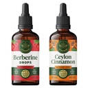 HERBAMAMA Berberine with Ceylon Cinnamon Drops - Bundle of Berberine Drops 4 fl oz & Cinnamon Drops 4 fl oz - Vegan, Non-GMO, Sugar & Alcohol-Free - 2 Pack