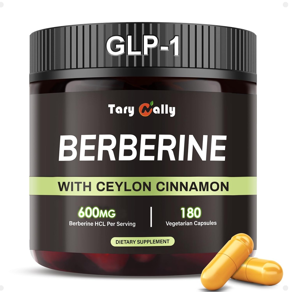 Liposomal Berberine Supplement - 180 Capsules, Organic Berberine with Ceylon Cinnamon & Citrus Bergamot Supplement, Metabolism & Blood Sugar Support for Women and Men, 3-Month Supply