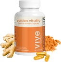 Golden Vitality Turmeric Curcumin Capsules - Platinum Blend with 95% Curcuminoids, Glucosamine, Chondroitin, MSM & BioPerine - Joint & Bone Support - 60 Count, 30 Days Supply