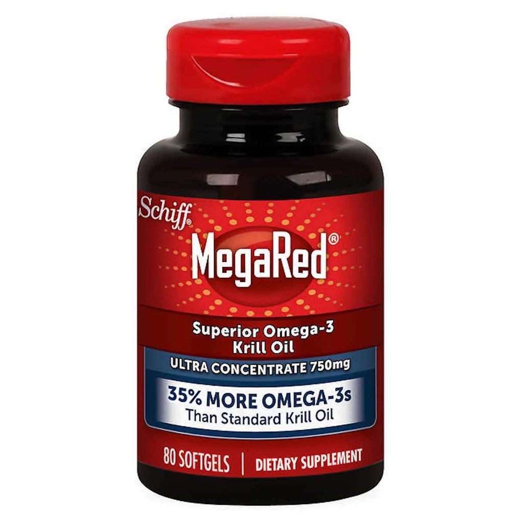 Schiff MegaRed Krill Oil High Concentration 750mg 80 Softgels