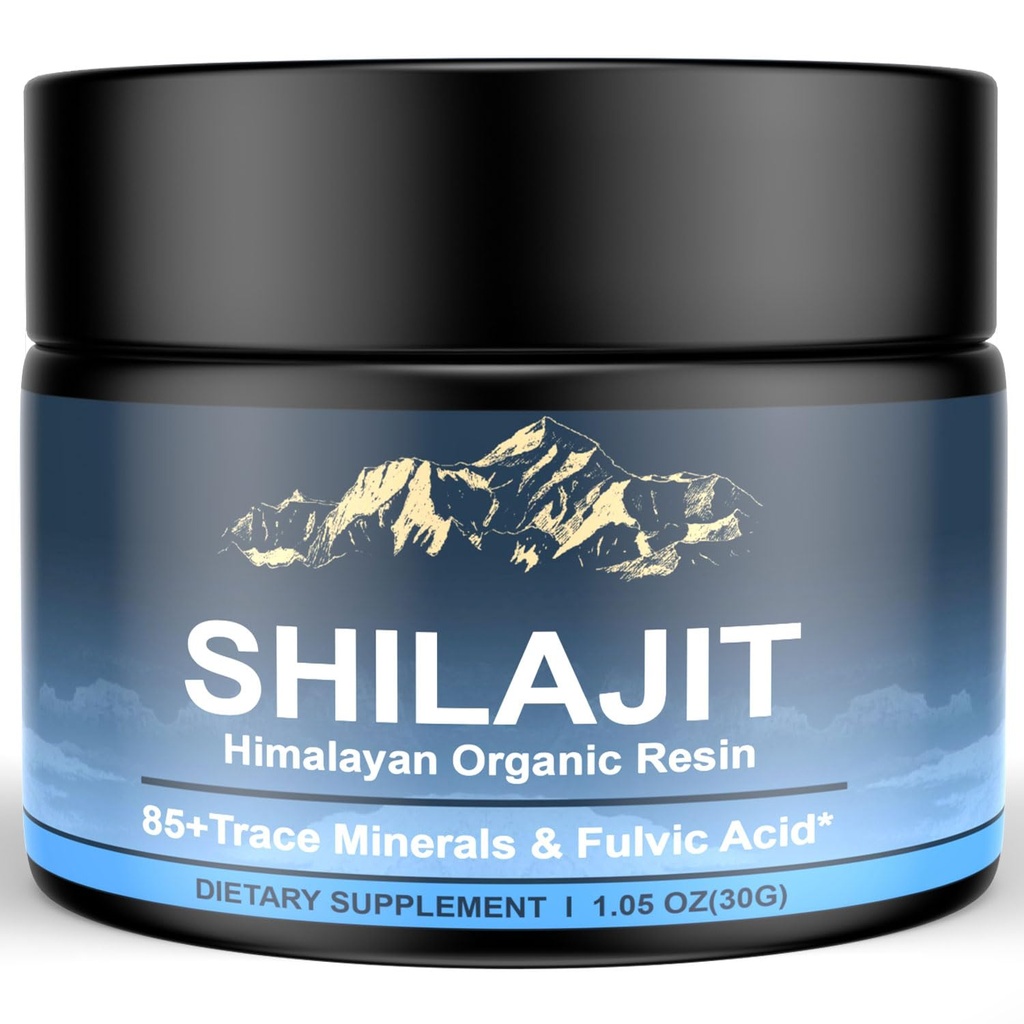 Himalayan Shilajit Organic Shilajit Resin, High Potency Shilajit for Men and Women, 600mg Pure Natural Resin with 85+ Trace Minerals and Fulvic Acid, Energy, Strength, Immune Support, 30 Grams