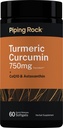 Piping Rock Turmeric Curcumin Supplement | 60 Quick Release Softgels | with CoQ-10, Astaxanthin & Black Pepper Extract | Gluten Free, Non-GMO