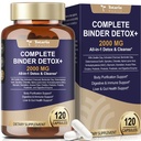 Totaria 2000MG All-in-1 Detox Binder, Activated Charcoal, Zeolite, Bentonite Clay, Alpha Lipoic Acid, 7-Layer Detox & Cleanse Supplement, Liver & Gut Support, 120 Counts