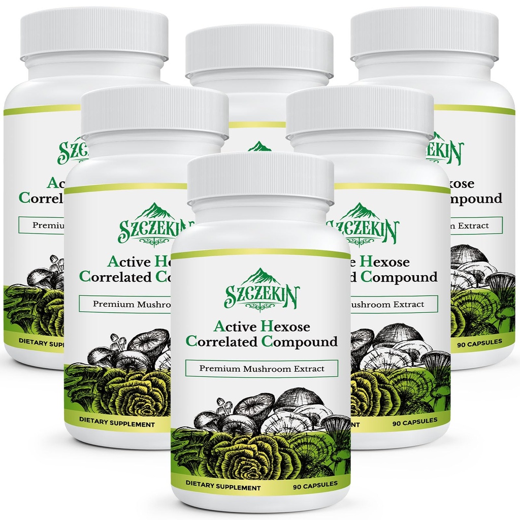 Active Hexose Correlated Compound 1500 mg Supplement, Natural 8 Mushroom Extract Supplement, Immune System, Liver Function, Natural Killer and T Cells Activity, 540 Veggie Capsules