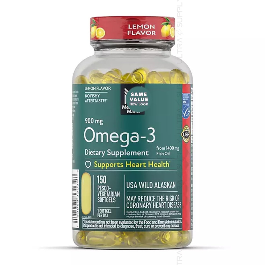 Members Mark Omega 3 Fish Oil, (150 Count.) 900 mg – Wild Alaskan, MSC-Certified Sustainable, Supports Heart & Brain Health, No Fishy Aftertaste