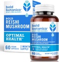 Bold Botanica Reishi 蘑菇卡普尔-100% 果实加工机体 - 集中的Imune支持和核心健康有机Reishi提取器 - 无 Mycelia和无谷物 - 60 Vegan Capsules