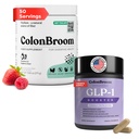 ColonBroom GLP-1 Weight Management (30 Servings) + Psyllium Husk Powder Supplements (Strawberry & Raspberry, 50 Servings) Supports Appetite Control, Energy, Mood Balance, Bloating Relief & Gut Health