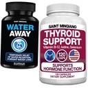 120 Thyroid Support Supplement with Iodine Capsules - with - 90 Water Away Diuretic Water Pills