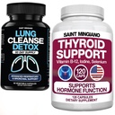 Thyroid Support Supplement 120 Capsules - with - Lung Cleanse Detox, 60 Day Cleanse - Supports