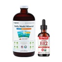 LIQUIDHEALTH Daily Multi Mineral Liquid Supplement & Organic Methyl B12 5000mcg Vitamin Drops with Tart Cherry Juice for Immune Support, Natural Energy Boost, Improved Focus, Cellular Health