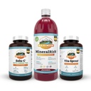 Maximum Living - Vitamins and Minerals Supplement Bundle - MineralRich, Vita-Sprout and Solu-C with Green Tea