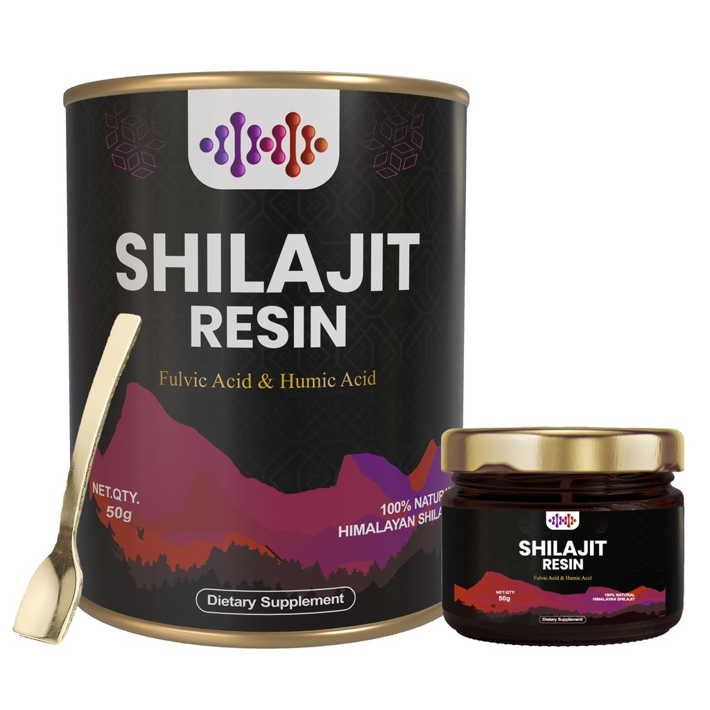 Pure Shilajit Resin – with Fulvic Acid & 87+ Trace Minerals exctracted from Himalaya – Natural Energy, Stamina & Vitality Supplement for Men & Women, 3rd Party Tested, Non-GMO, 1.7 oz Jar