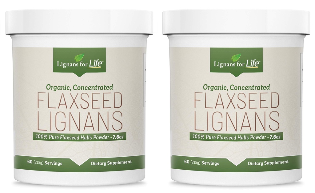 Lignans for Life - Natural Bulk Ground Flaxseed Powder - Omega 3 & 6 Fatty Acids Filled High Fiber Antioxidants - Support Healthy Heart & Hair, Healthy Immune System - 60 Servings 80mg per tab, 2 Pack