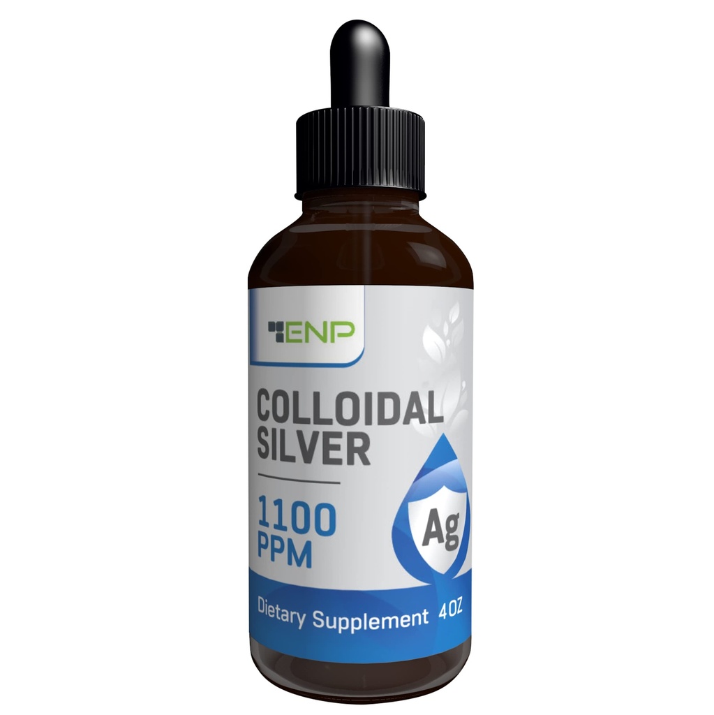 Colloidal Silver Liquid 1100 ppm | Extra Strength Silver Liquid Supplement | 4 oz Amber Glass Bottle with Dropper
