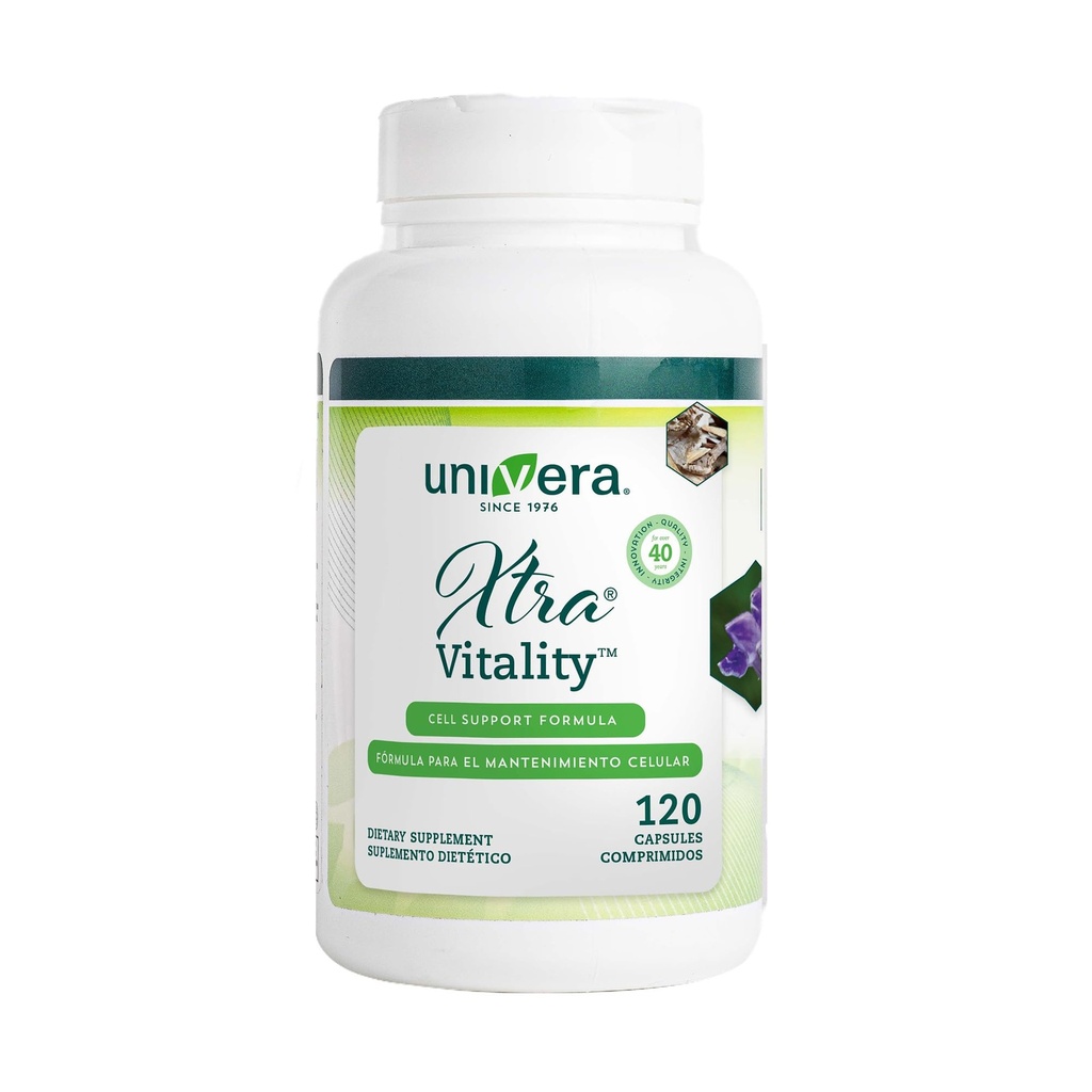 Univera Xtra Vitality - Cell Support Formula - Green Tea Extract, Vitamin B6, American Ginseng Extract, Ashwagandha, Univestin for Joint Health, 120 Capsules