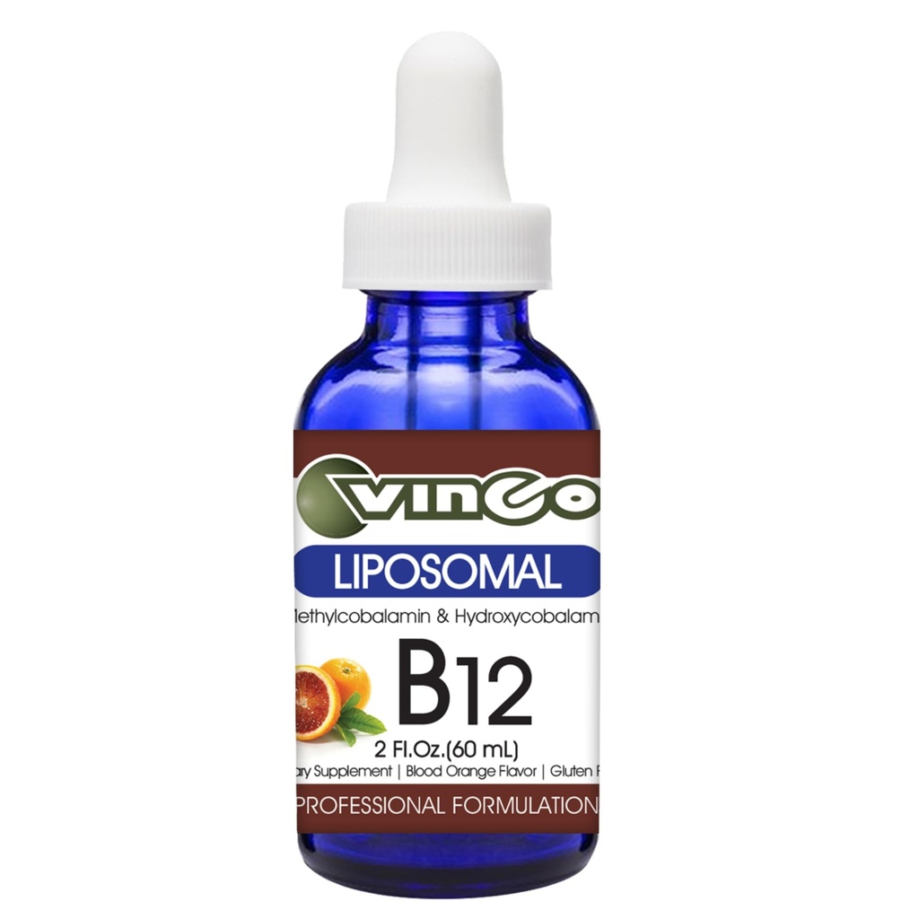 Vinco Inc – Liposomal Vitamin B12 Energy Support Daily Supplement | 60 ml (60 Servings) | Supports Energy Metabolism & Nervous System Health | Gluten Free & Vegetarian